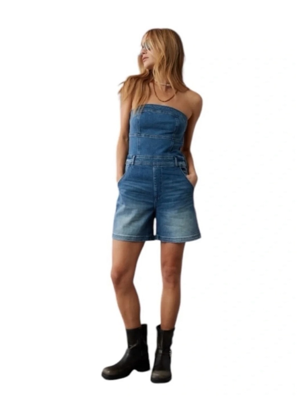 American Eagle Denim Strapless Romper *NEW*